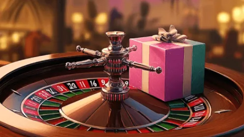 Roulettewiel met cadeau bij de eerste trede van de GTbet bonus